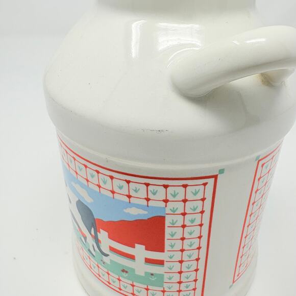 Vtg 80s Himark Peaches N Cream Cow Jug Canister Utensils Spoon Rest Trivet NOS - Picture 14 of 16